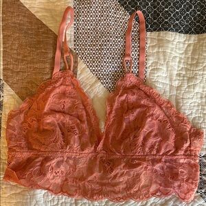 Aerie Lace Bralette in Coral